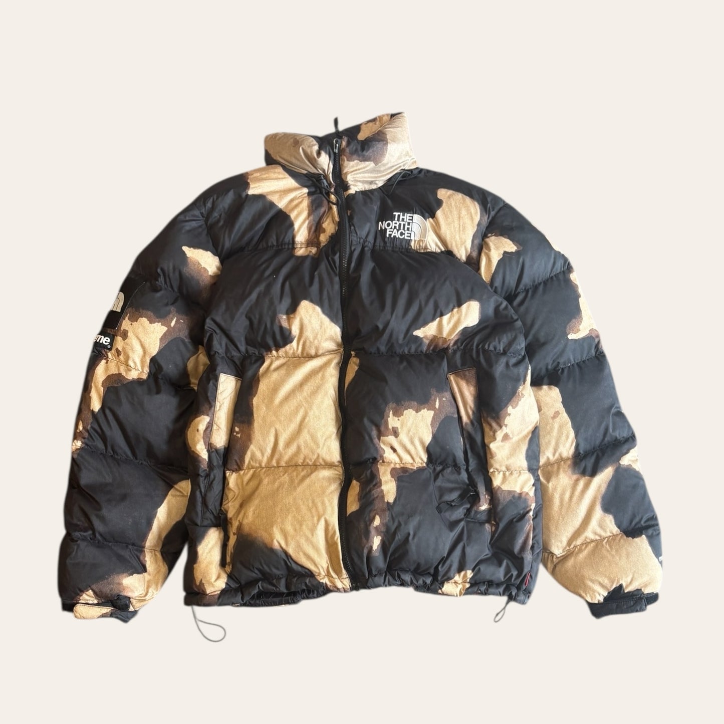 Supreme x North Face Bleached Denim Puffer Jacket Size XL