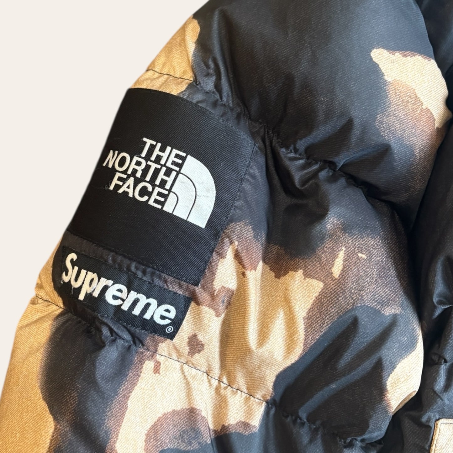Supreme x North Face Bleached Denim Puffer Jacket Size XL