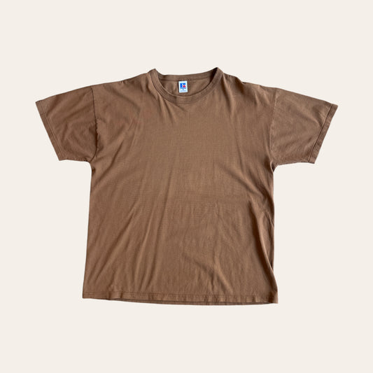 90s Russell Athletic Blank Tee Brown Size XL