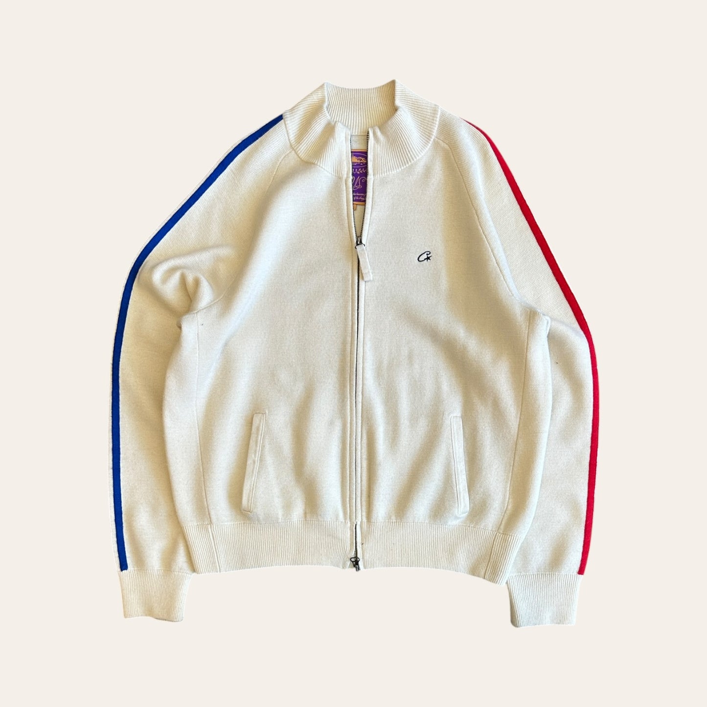 Corteiz Wool Track Jacket Cream Size L