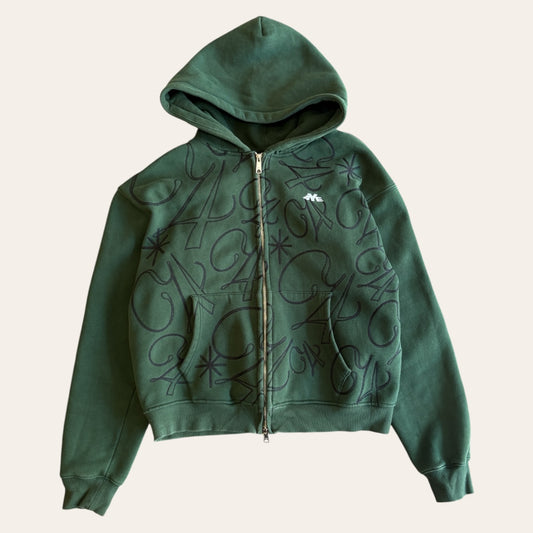 4YE Zip Hoodie Green Size 2
