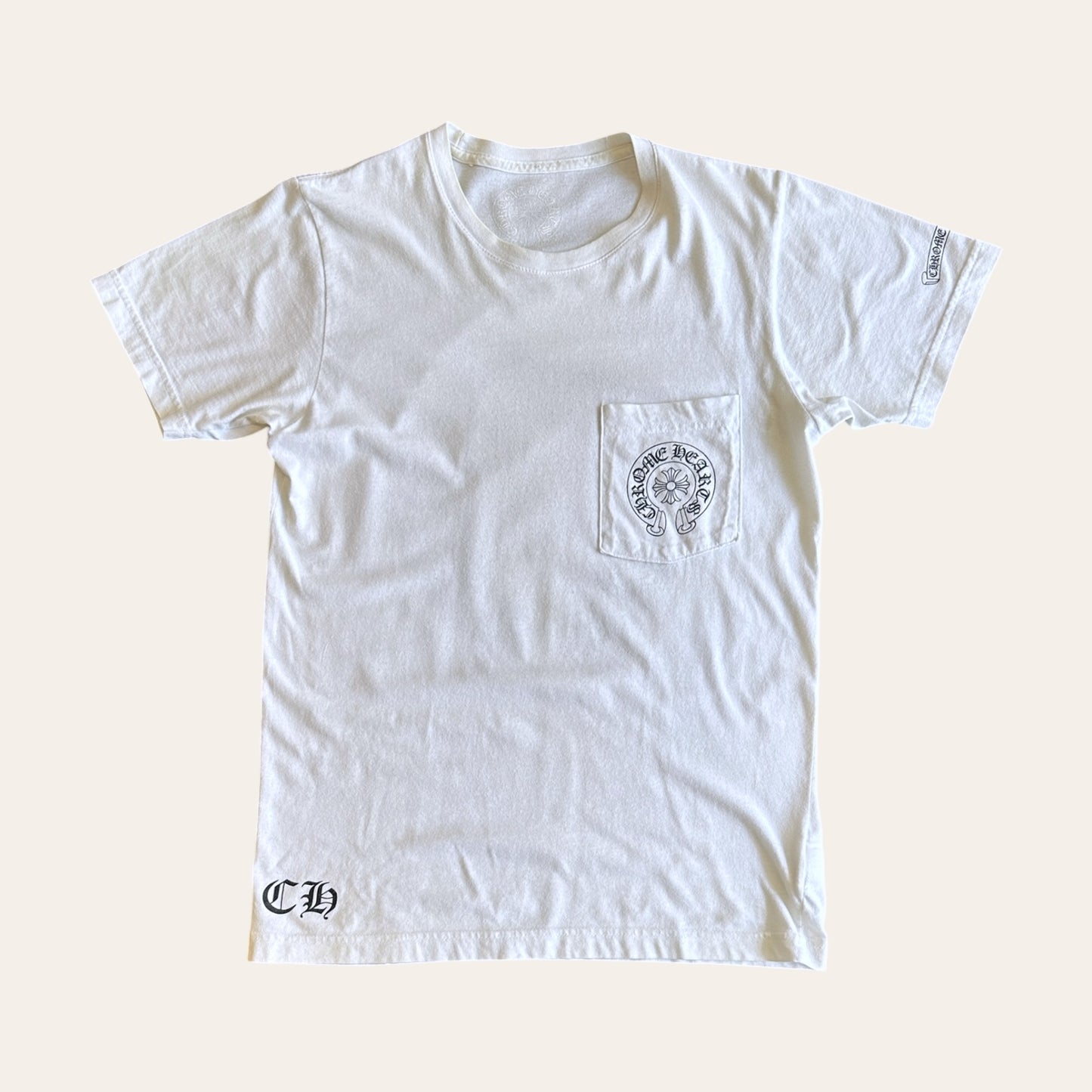 Chrome Hearts Horseshoe Pocket Tee White Size S