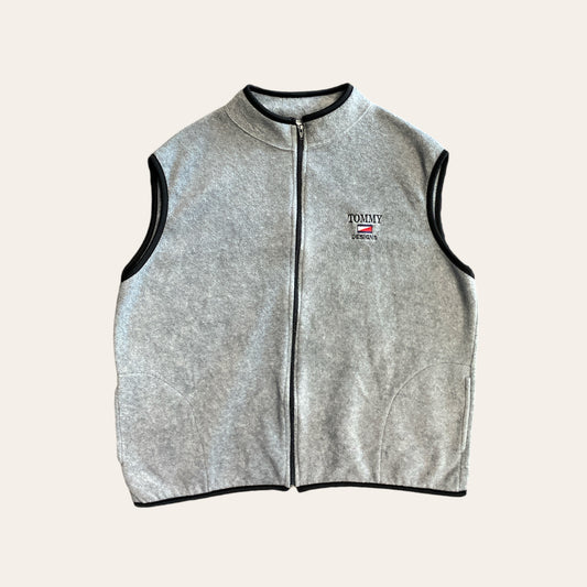 Vintage Bootleg Tommy Hilfiger Fleece Vest Grey Size XL