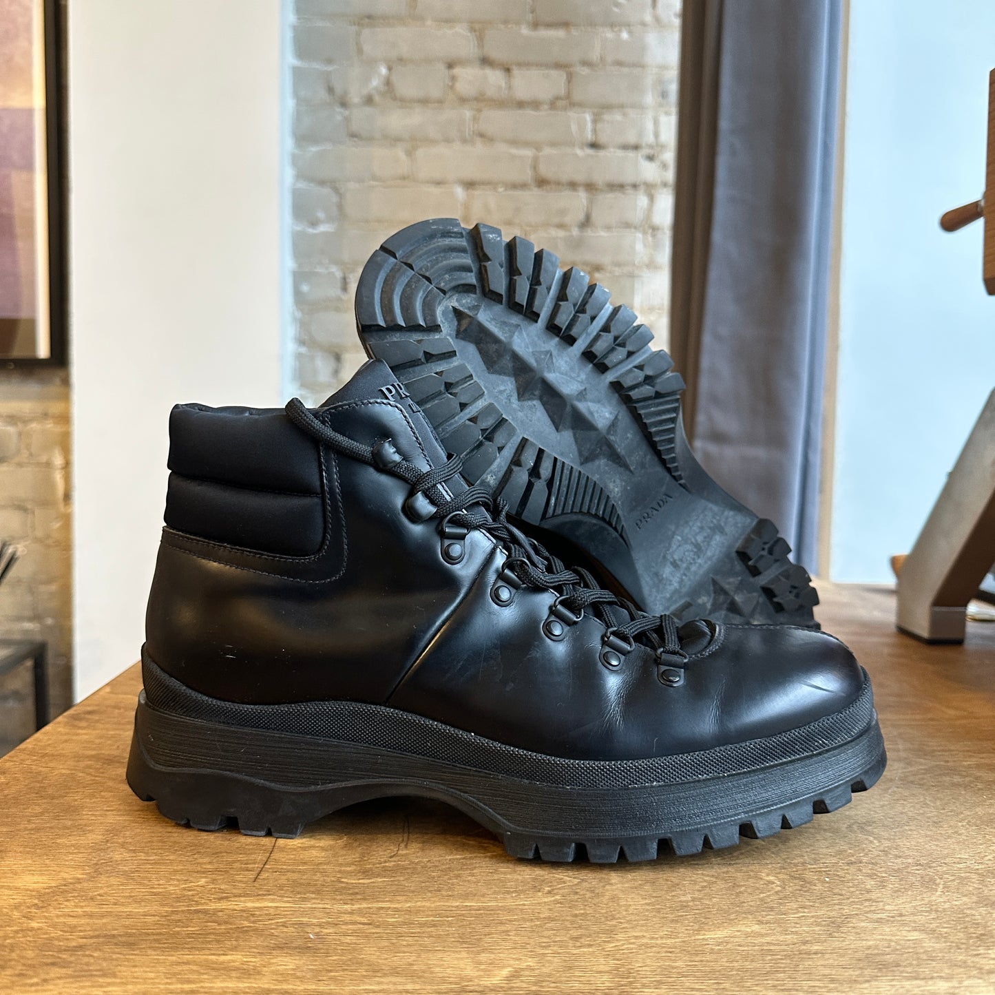 Prada Brixxen Leather Boot Size 9.5