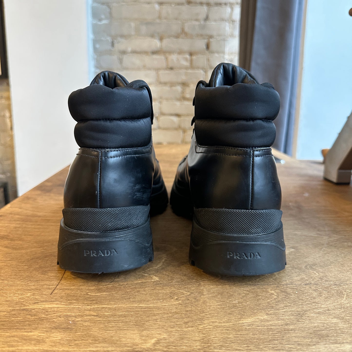 Prada Brixxen Leather Boot Size 9.5