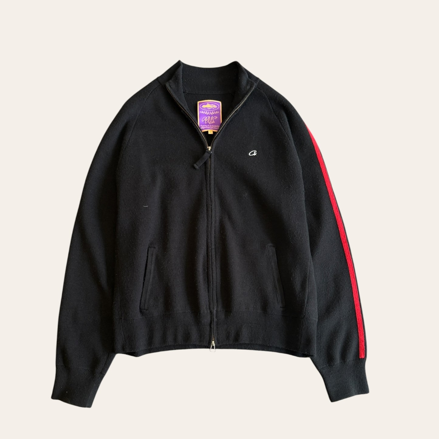 Corteiz Wool Track Jacket Black Size L
