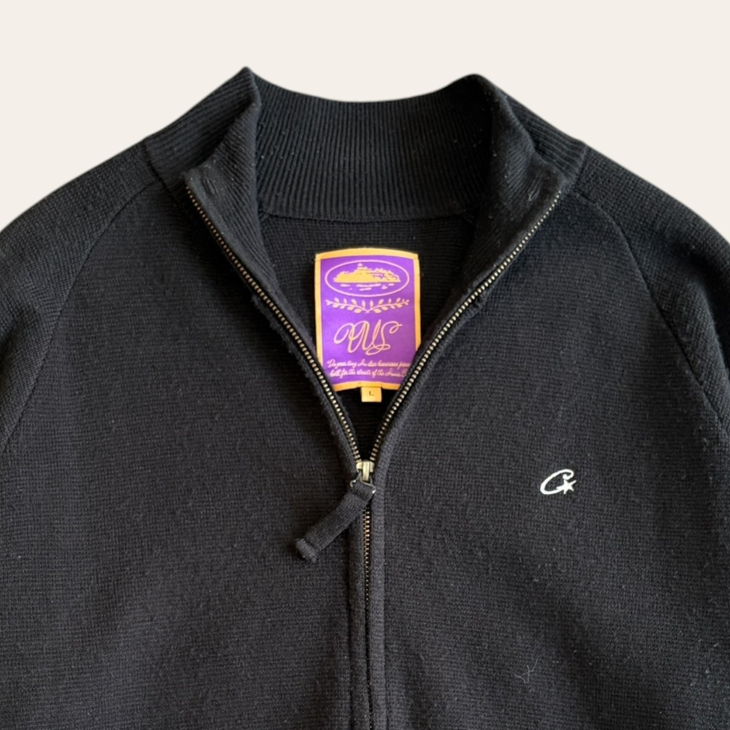 Corteiz Wool Track Jacket Black Size L