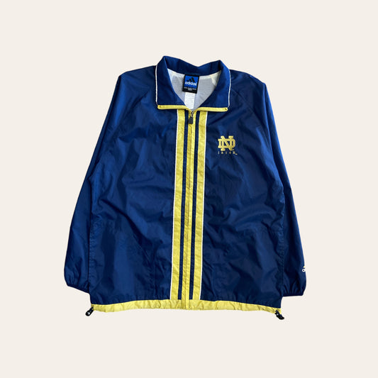 Y2K Adidas Notre Dame Zip Up Windbreaker Size M