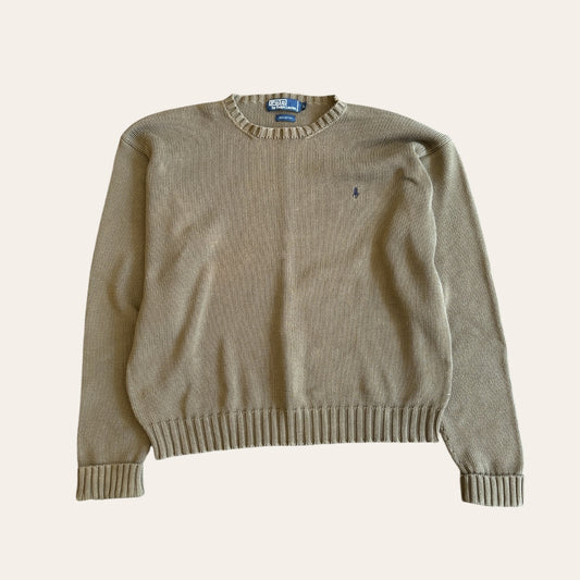 Polo Knit Sweater Olive Size L