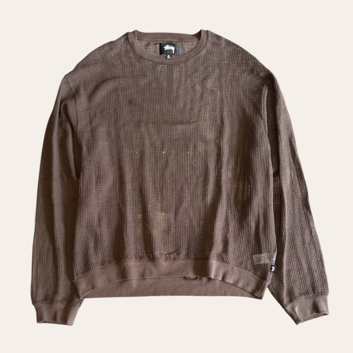 Stussy Mesh Sweater Brown Size XL