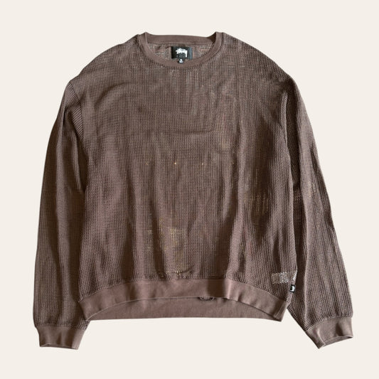 Stussy Mesh Sweater Brown Size XL