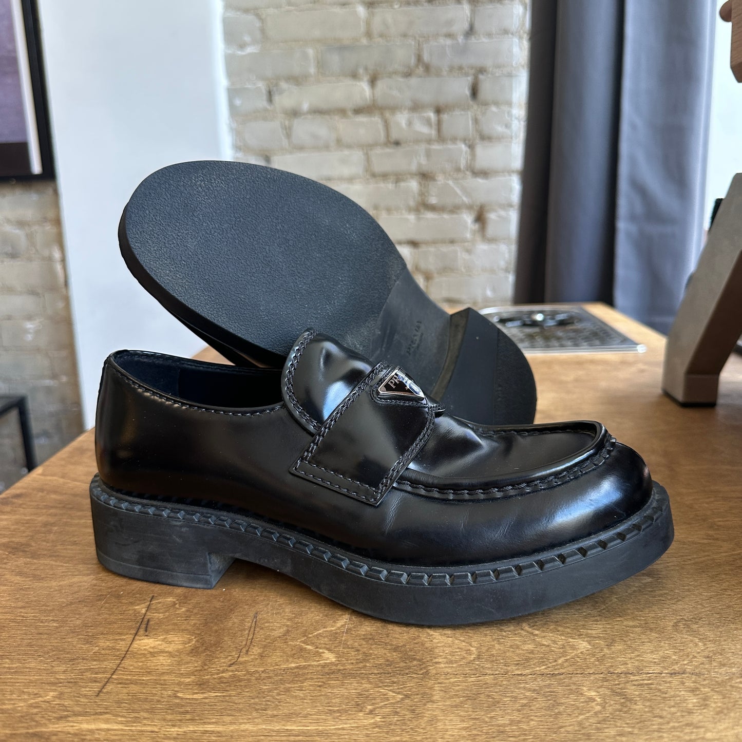 Prada Leather Loafers Size 7.5