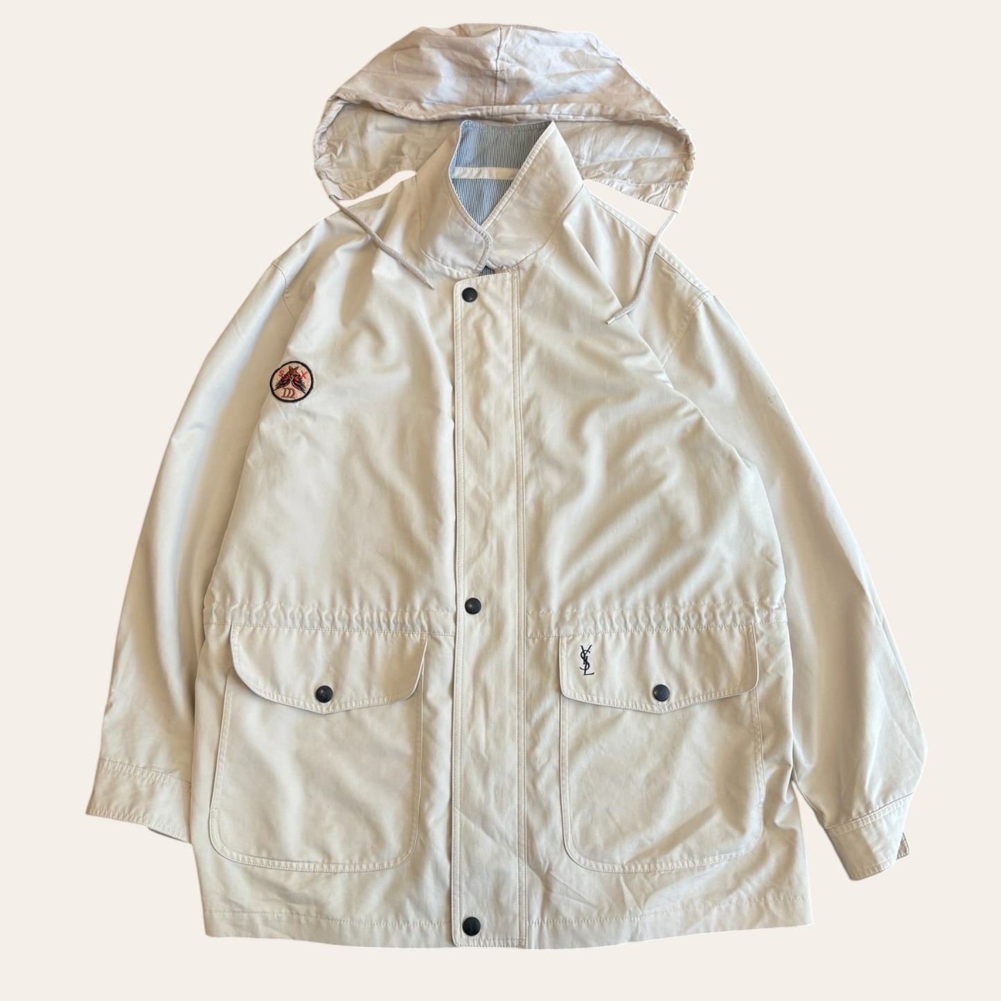 YSL Homme Raincoat Beige Size XL