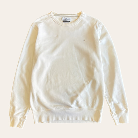 Stone Island Embriodered Star Logo Crewneck Cream Size M