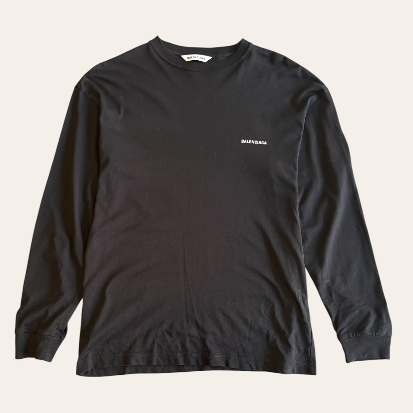 Balenciaga Long Sleeve Tee Black Size XS