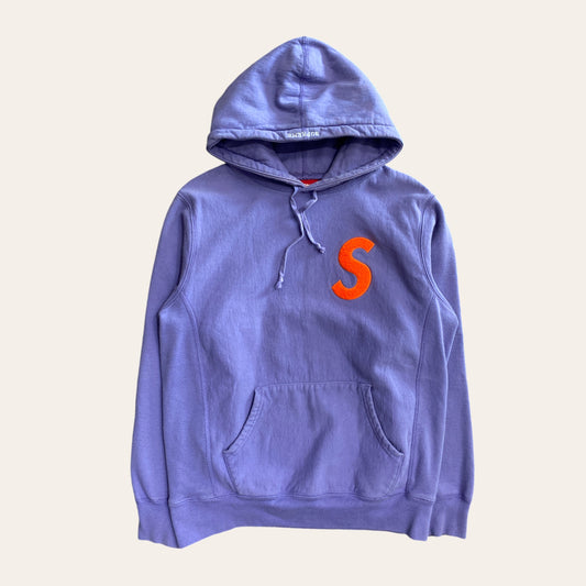 Supreme 'S' Logo Chenille Hoodie Purple Size M