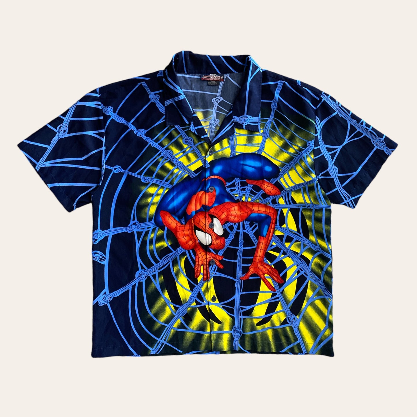 Y2K Spider-Man AOP Shirt Size L