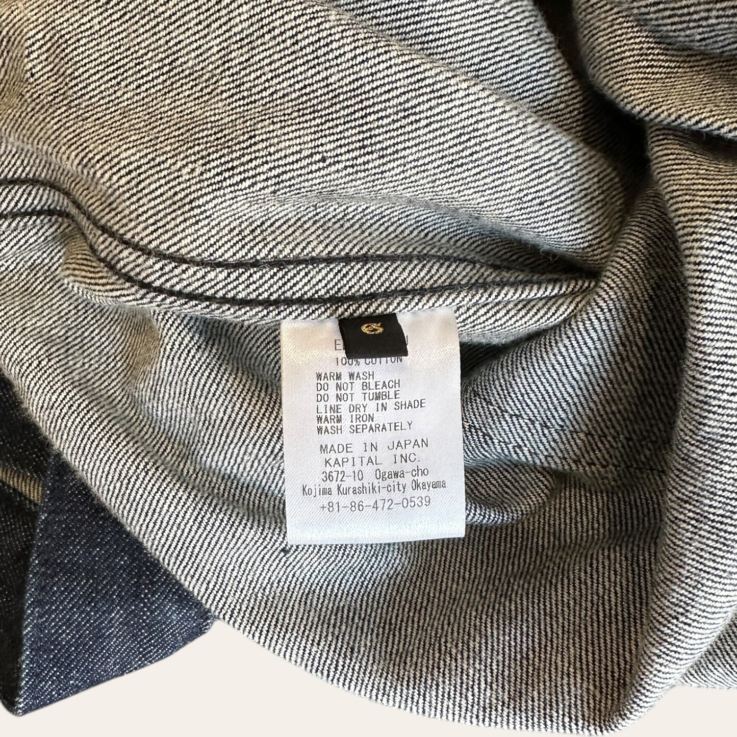 Kapital 14oz Denim Type 1 Jacket Size XL