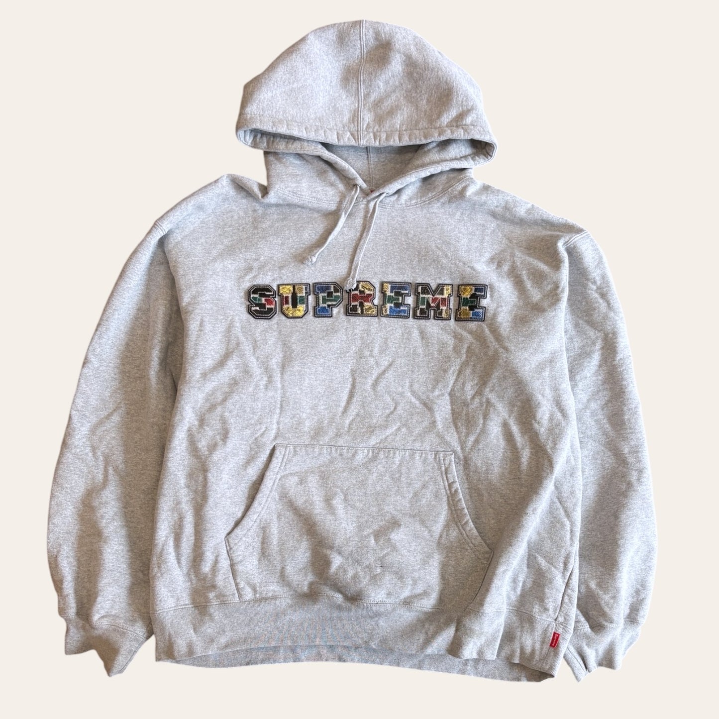 Supreme Leather Applique Hoodie Size XL