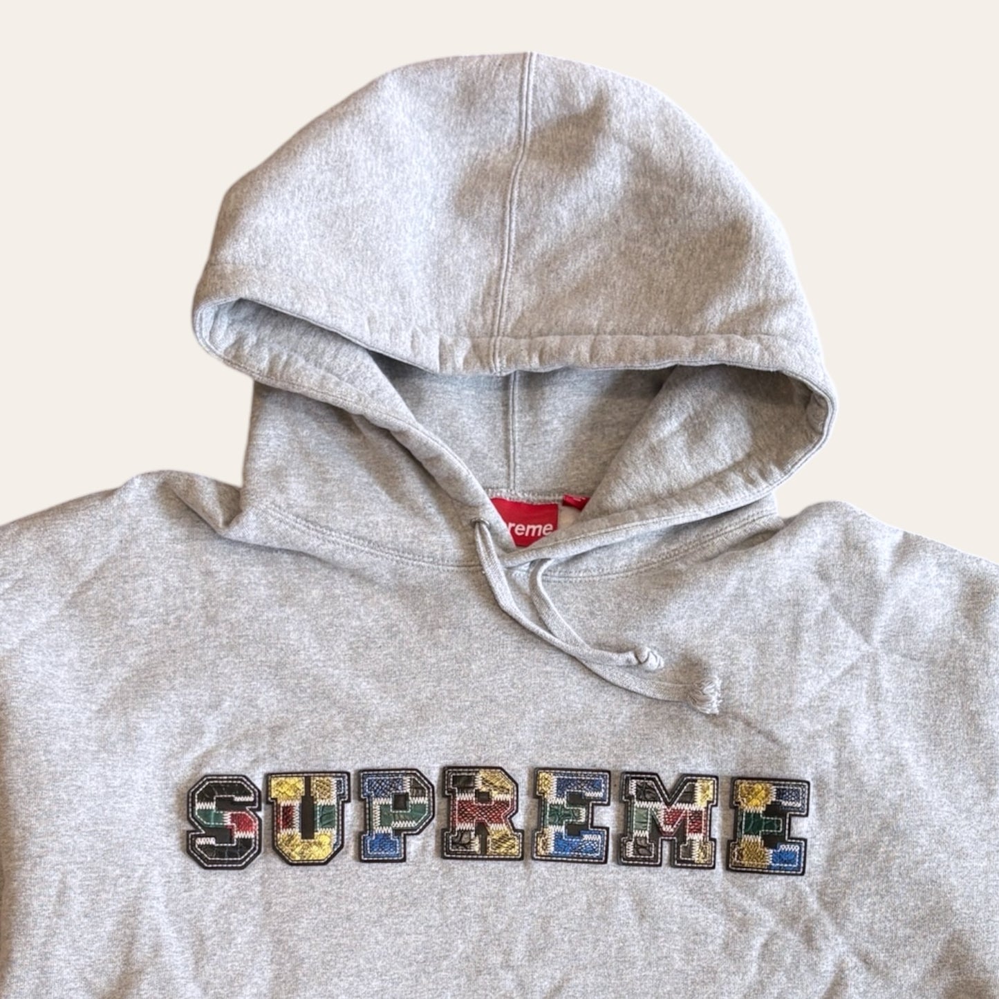 Supreme Leather Applique Hoodie Size XL