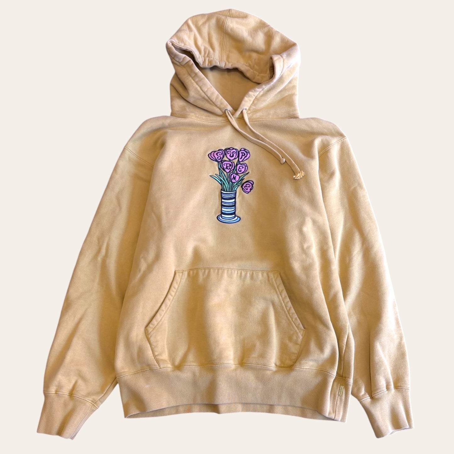 Supreme Flowers Hoodie Yellow Size M