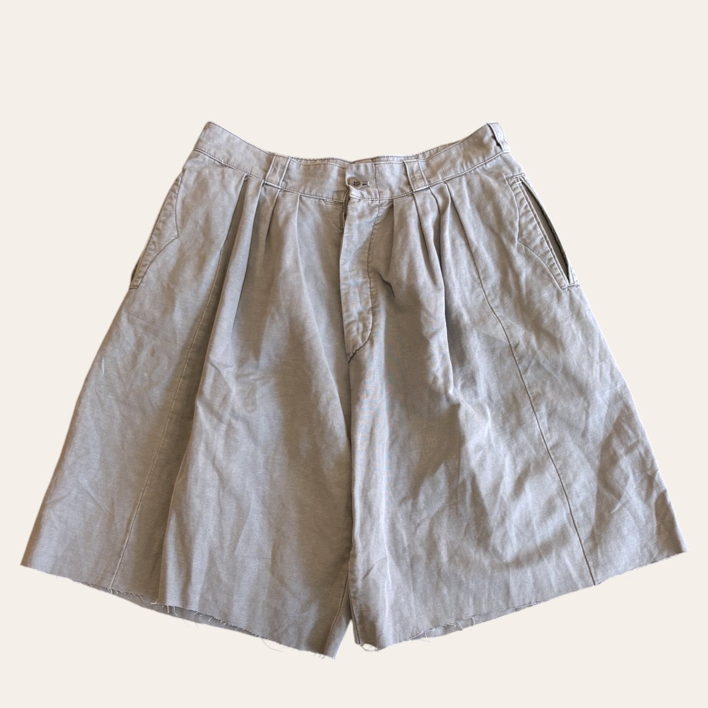 Maison Margiela Wide Leg Linen Cut Off Shorts
