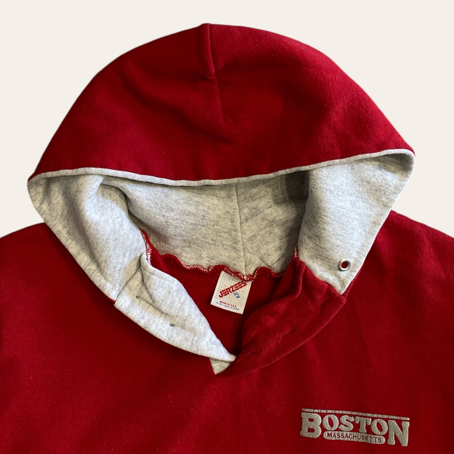 90's Boston, MA Hoodie Red Size XL