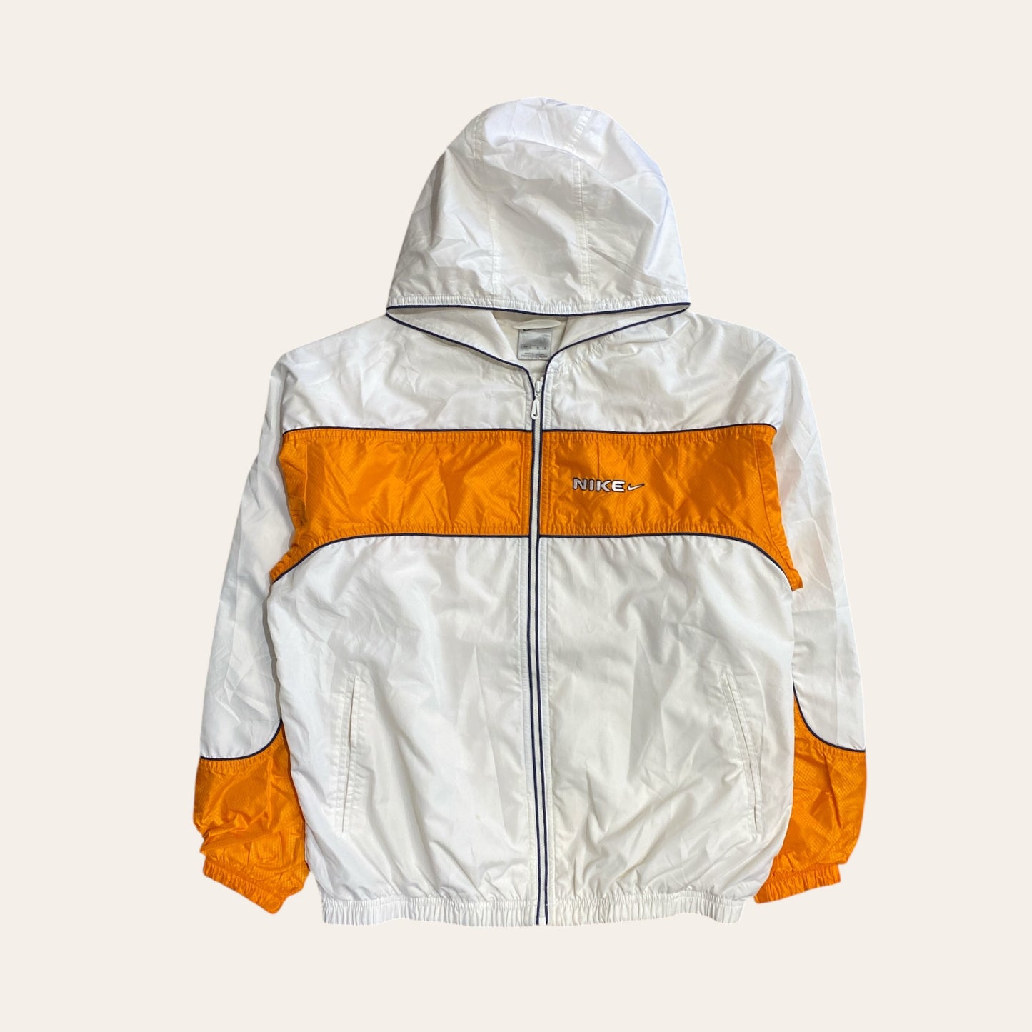 Y2K Nike Windbreaker White/Orange Size M