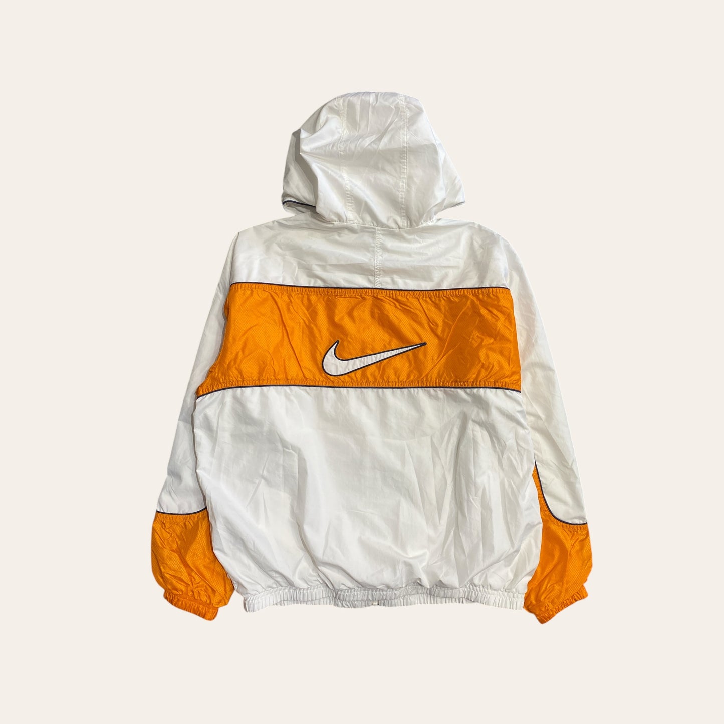 Y2K Nike Windbreaker White/Orange Size M