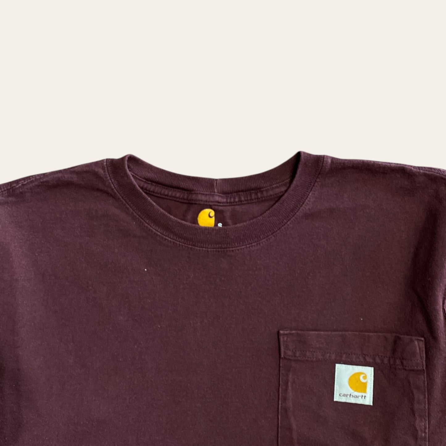 Carhartt Pocket Long Sleeve Tee Burgundy Size S