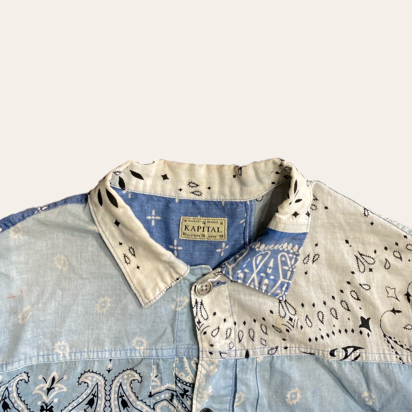 Kapital Bandana Button-Up Shirt Light Blue Size 5