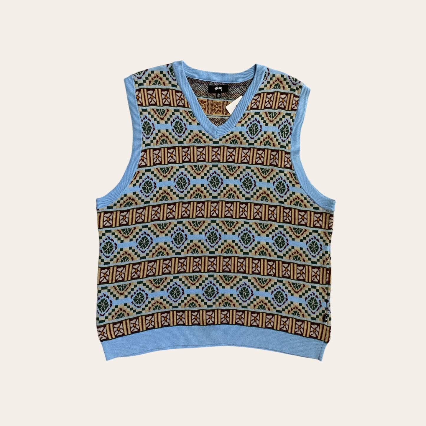 Stussy AOP Knit Vest Size XL