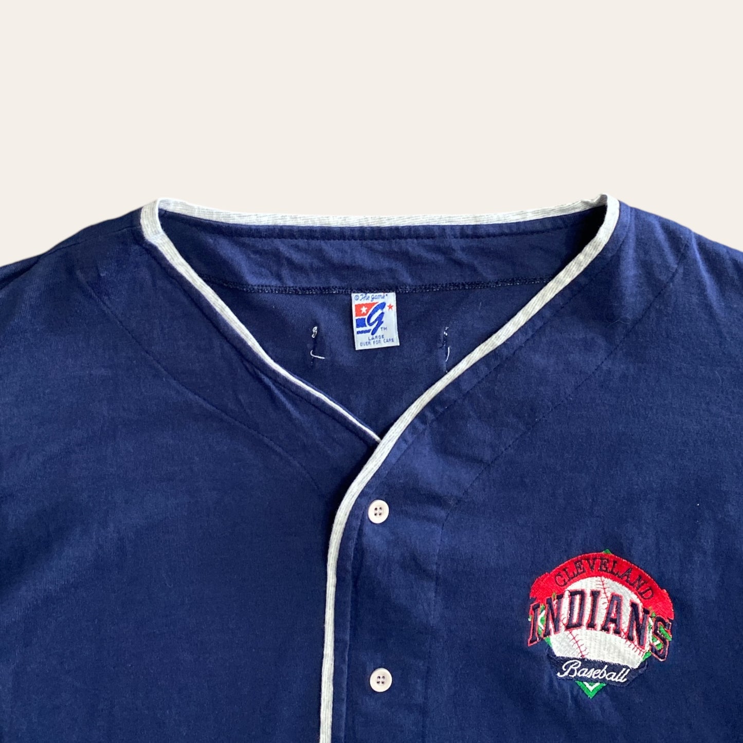 92' Cleveland Indians Baseball Jersey Navy Size L