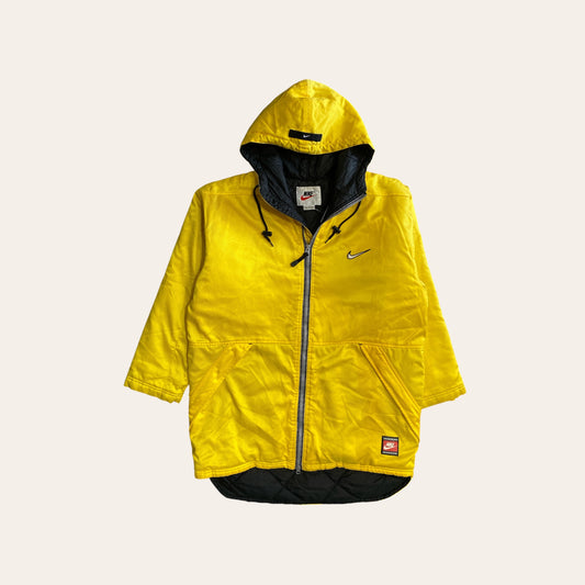 90's Nike Puffer Down Jacket Yellow Size S