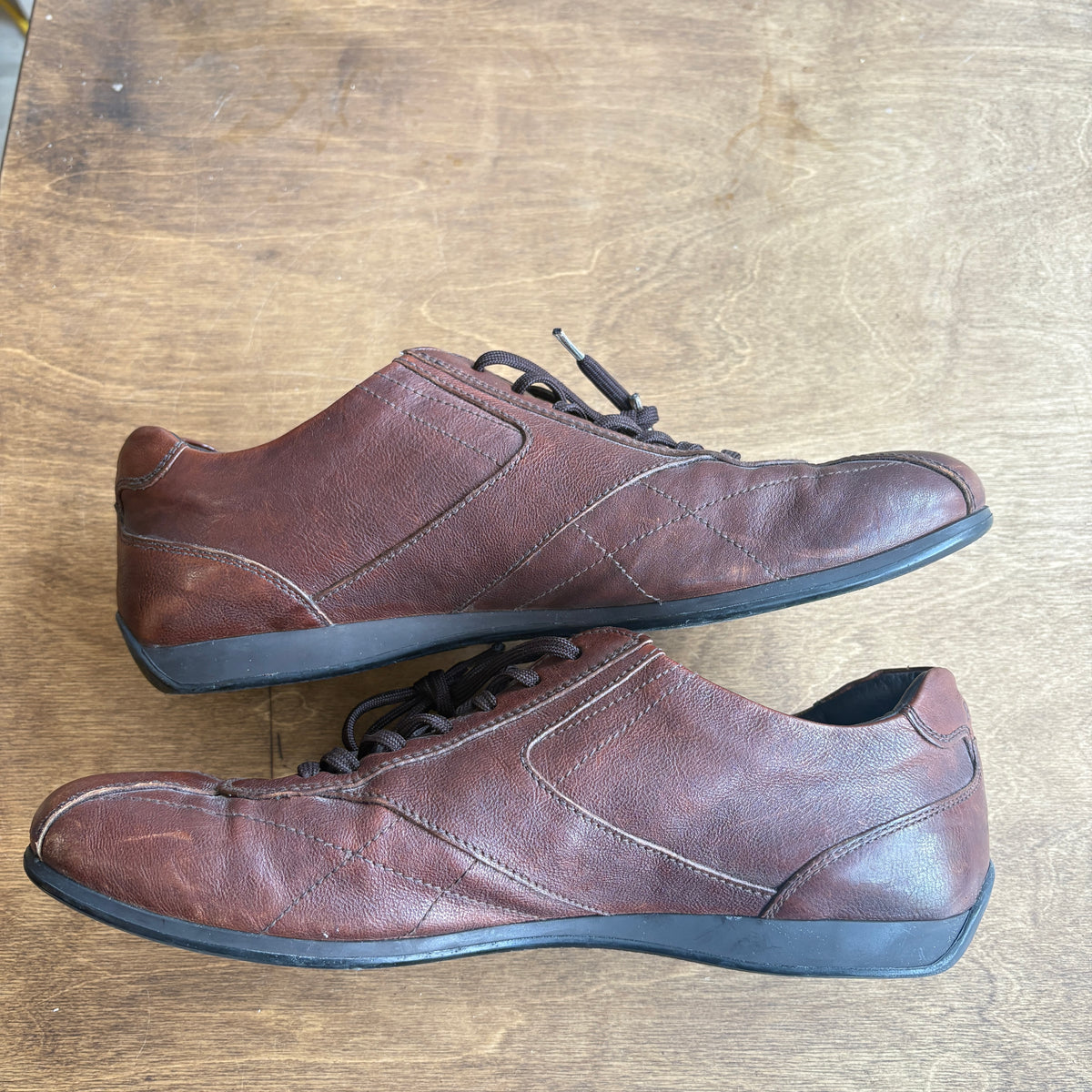 Prada Montecarlo Brown Leather Sneakers Size US 9.5