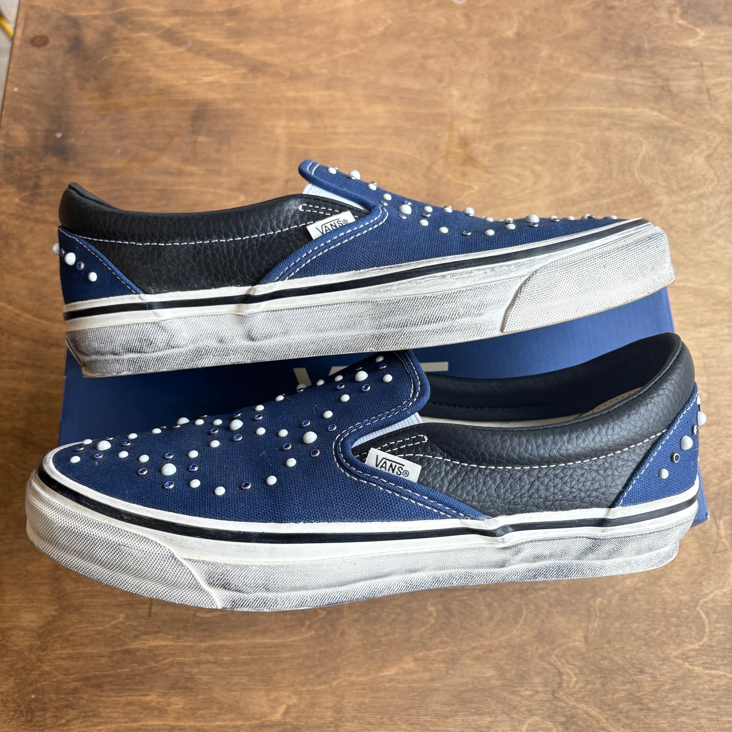 Vans Pearlized Slip On Navy Size 10.5