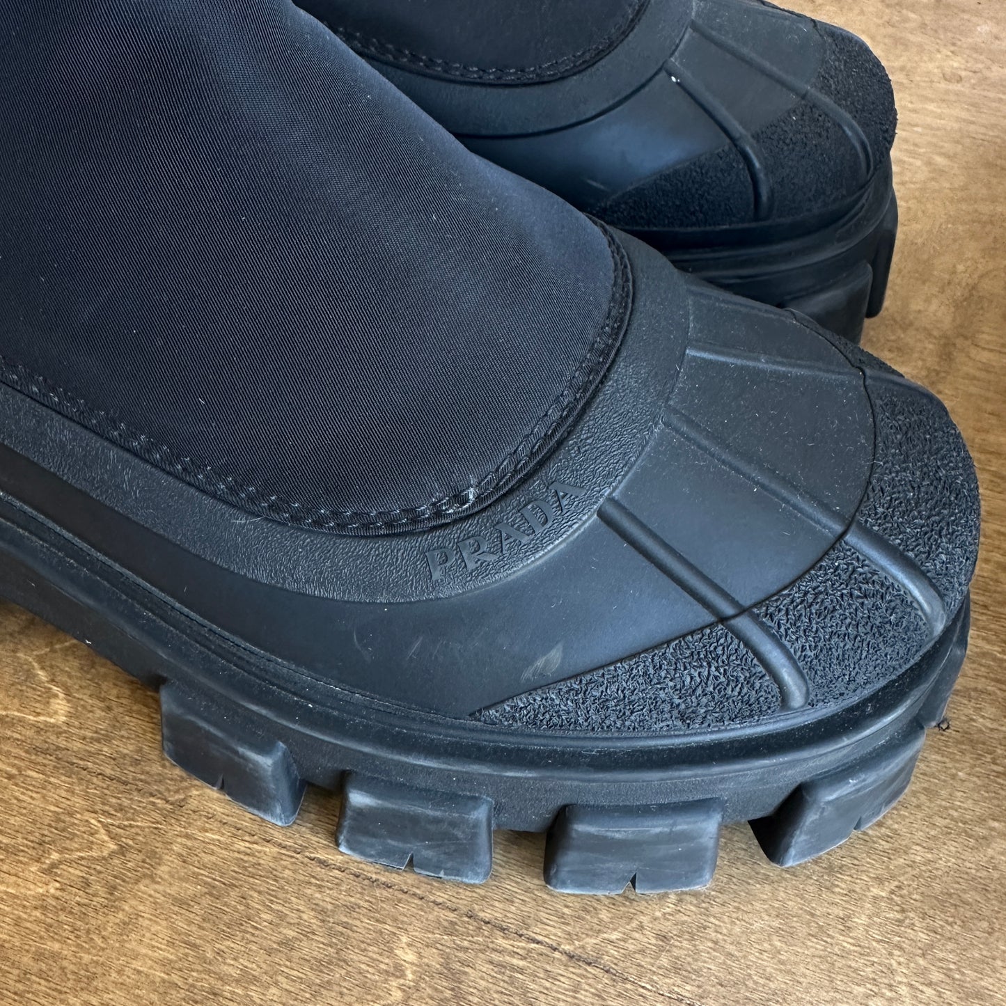 Prada Monolith Gabardine Boots Size 9.5
