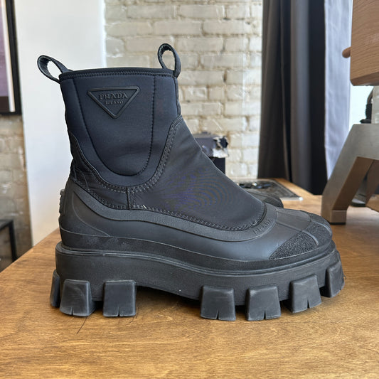 Prada Monolith Gabardine Boots Size 9.5