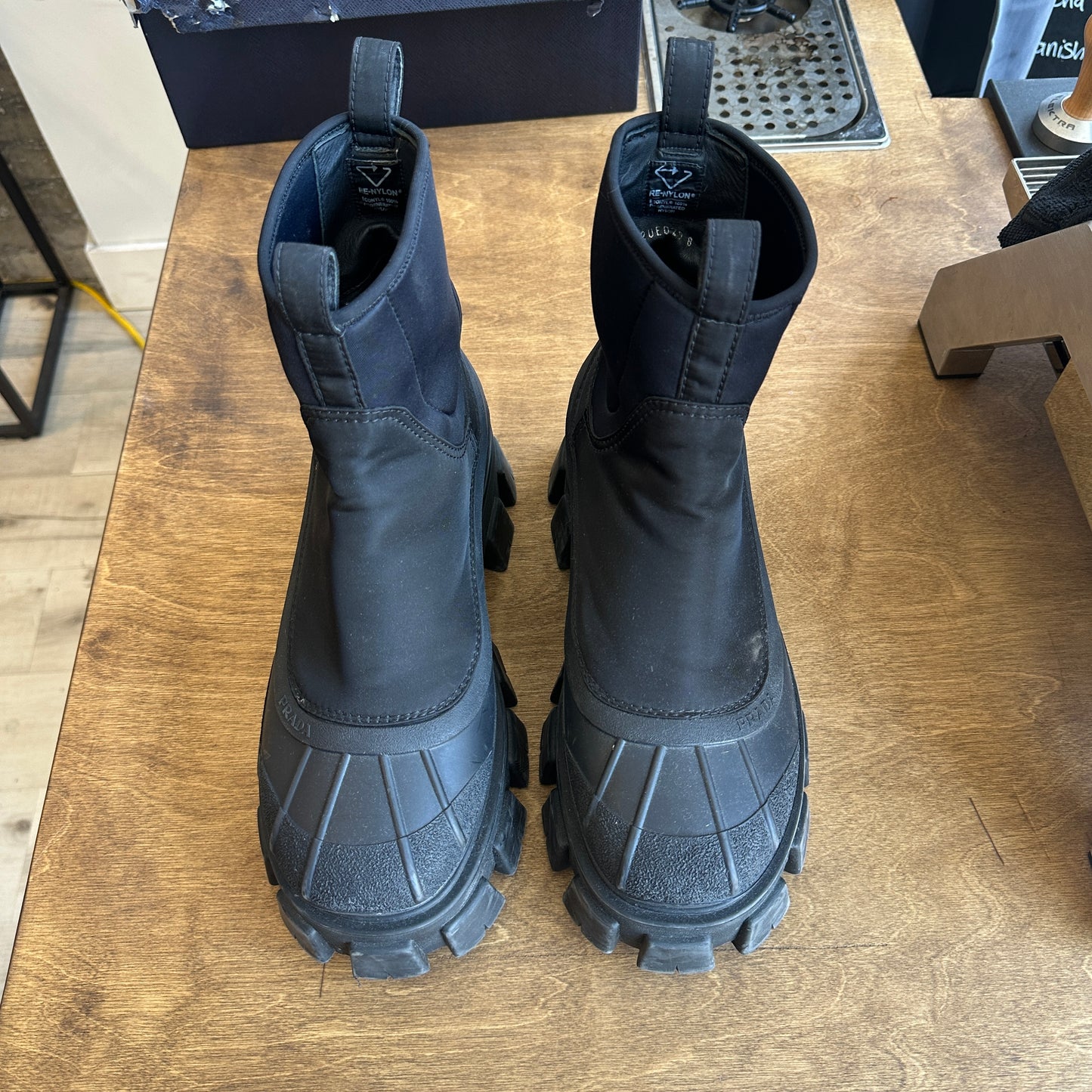 Prada Monolith Gabardine Boots Size 9.5