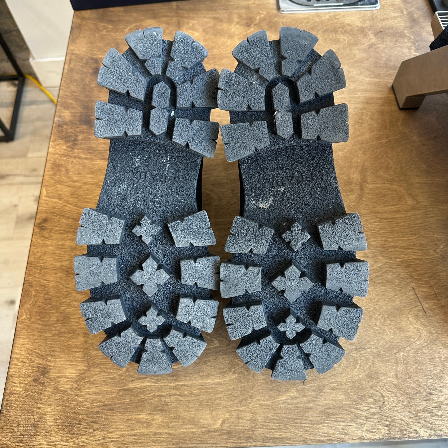 Prada Monolith Gabardine Boots Size 9.5