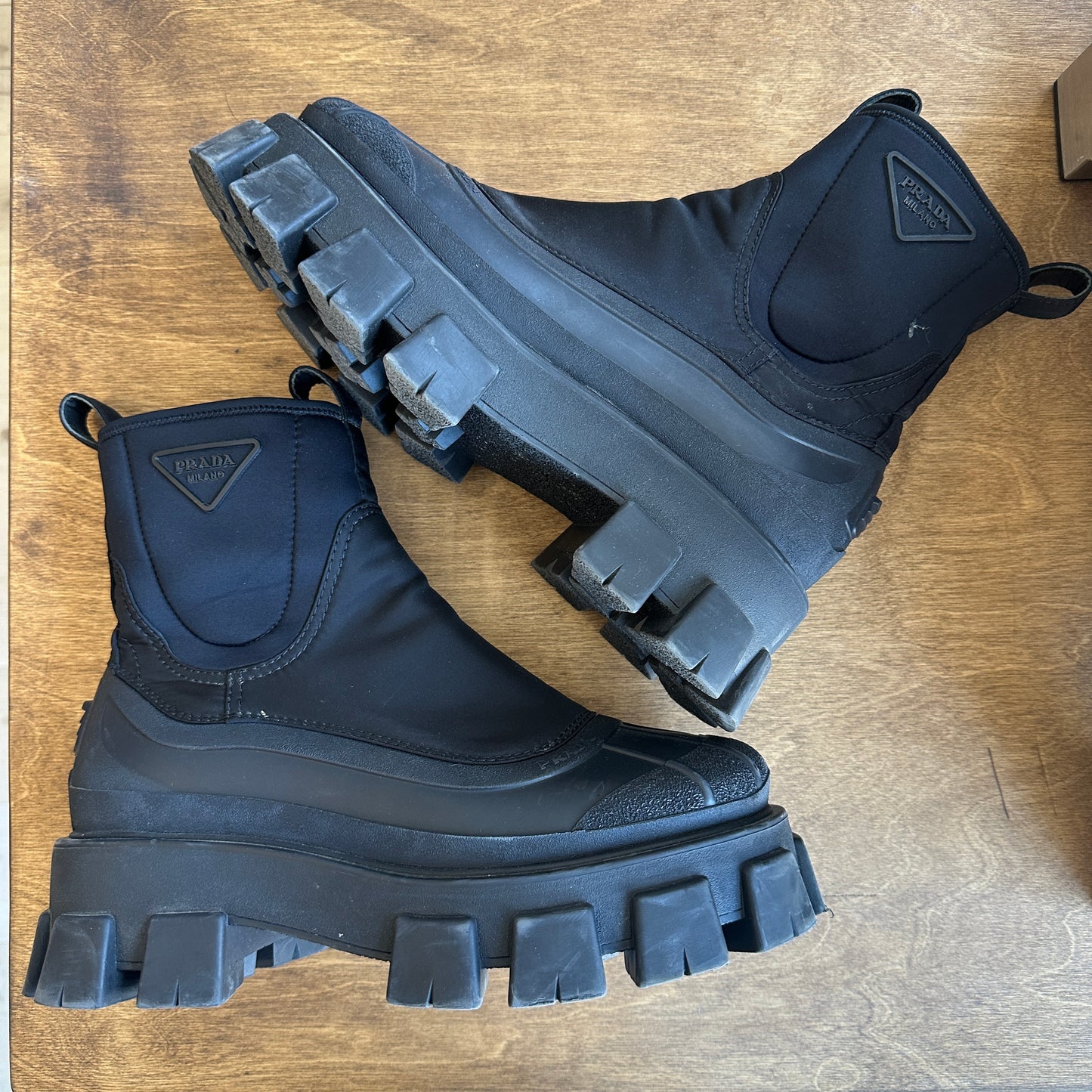 Prada Monolith Gabardine Boots Size 9.5
