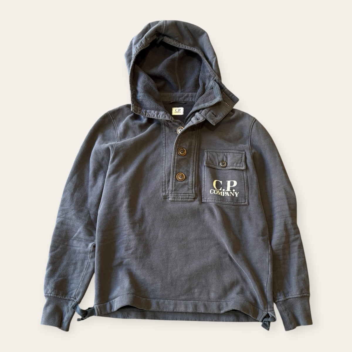 CP Company Button Hoodie Navy Size M