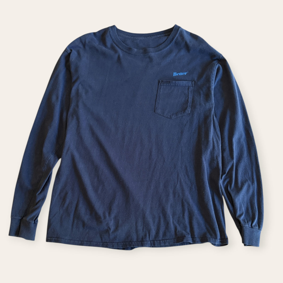 Better Gift Shop Longsleeve Pocket Tee Navy Size L