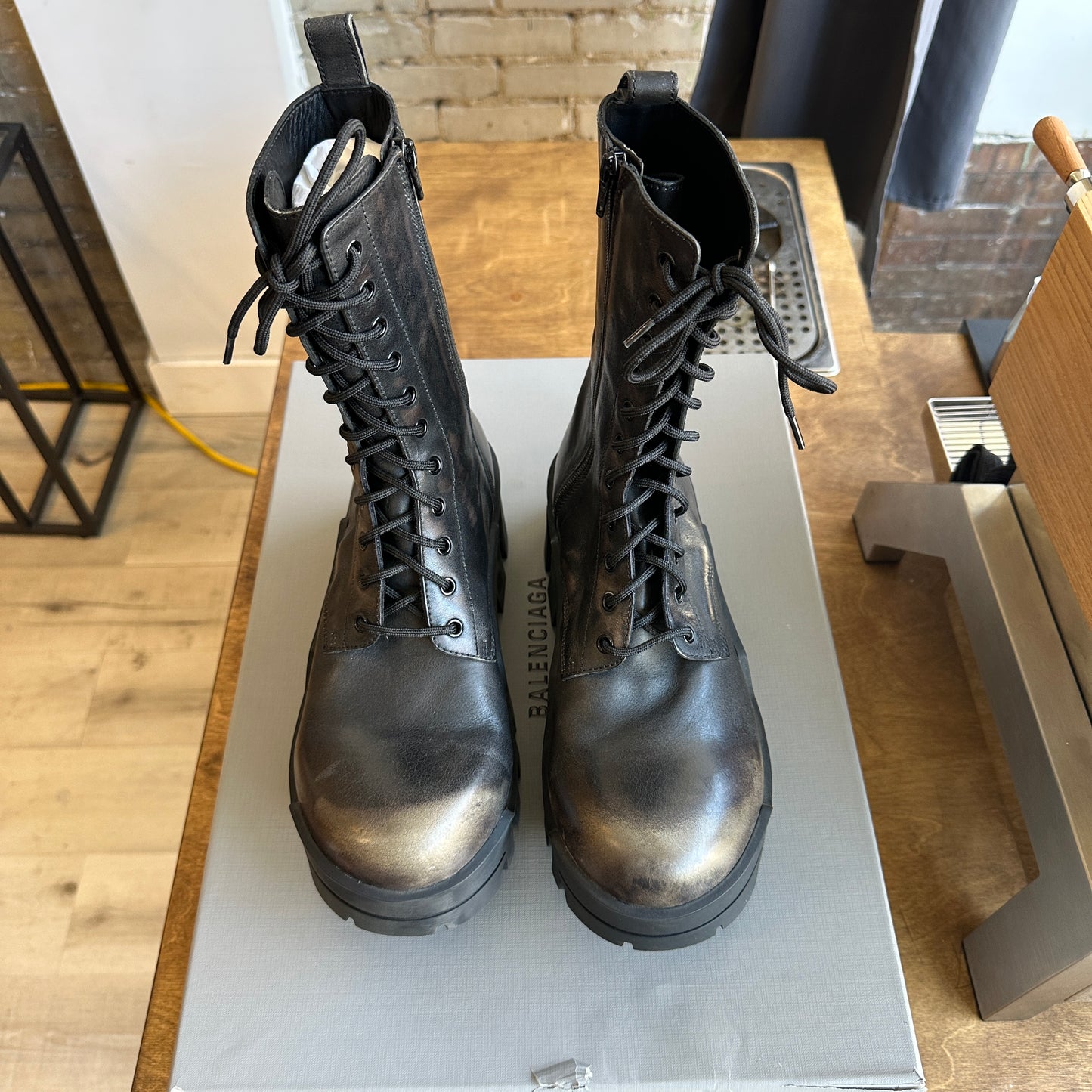 Brand New Balenciaga Bulldozer Laceup Boot Size 42