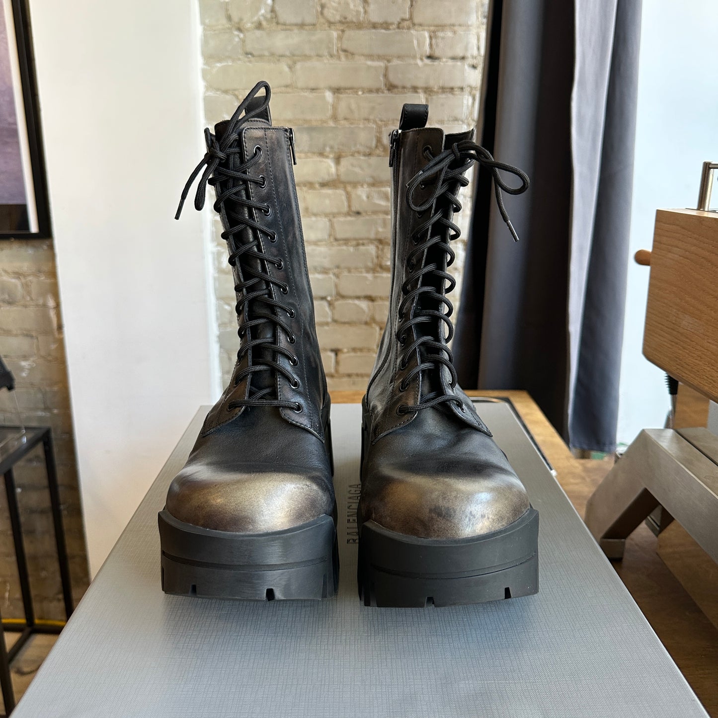 Brand New Balenciaga Bulldozer Laceup Boot Size 42