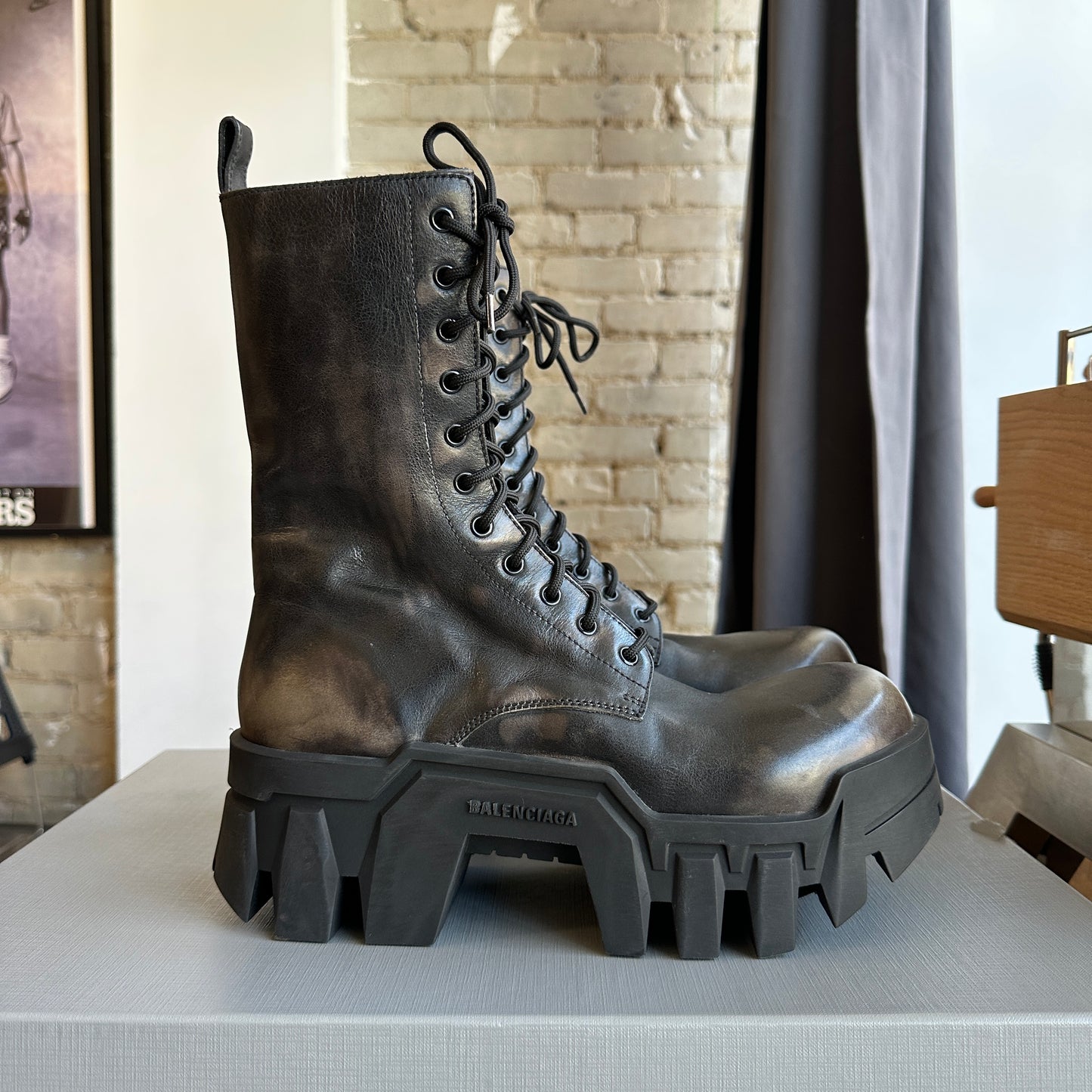 Brand New Balenciaga Bulldozer Laceup Boot Size 42