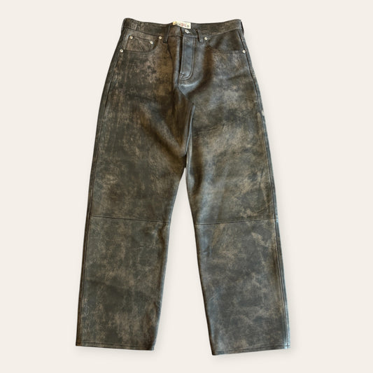 Brand New Stussy Big Ol Stonewash Leather Pant Size 30