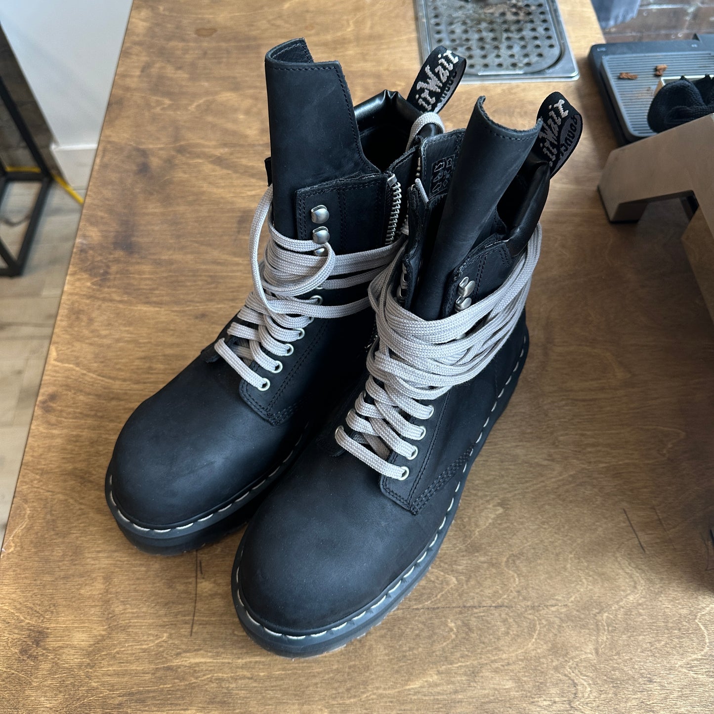 Rick Owens x Dr Martens Steel Toe Quad Boots Size 43