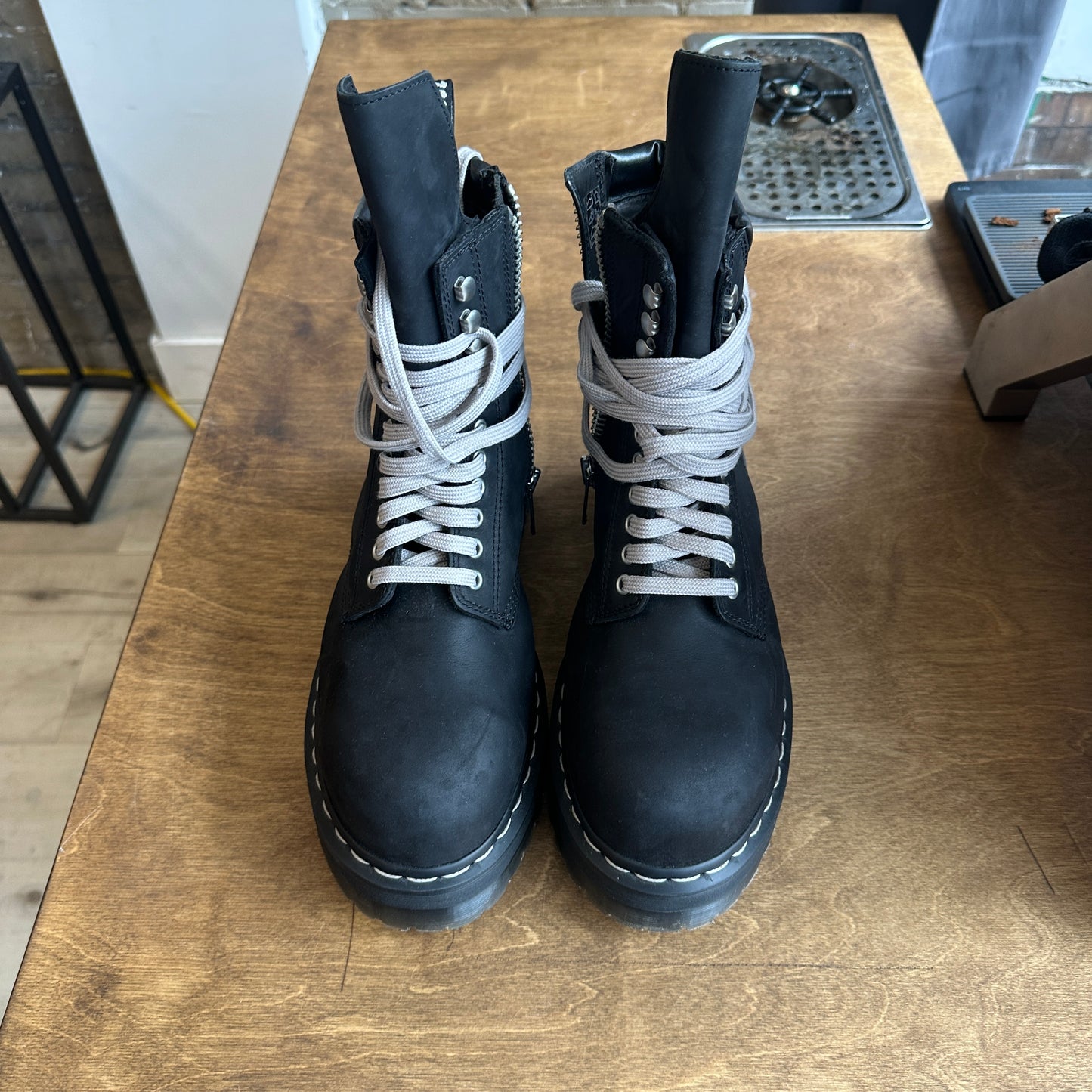 Rick Owens x Dr Martens Steel Toe Quad Boots Size 43