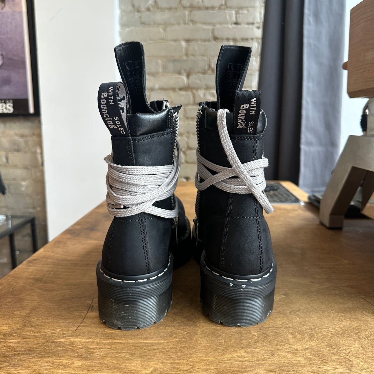 Rick Owens x Dr Martens Steel Toe Quad Boots Size 43